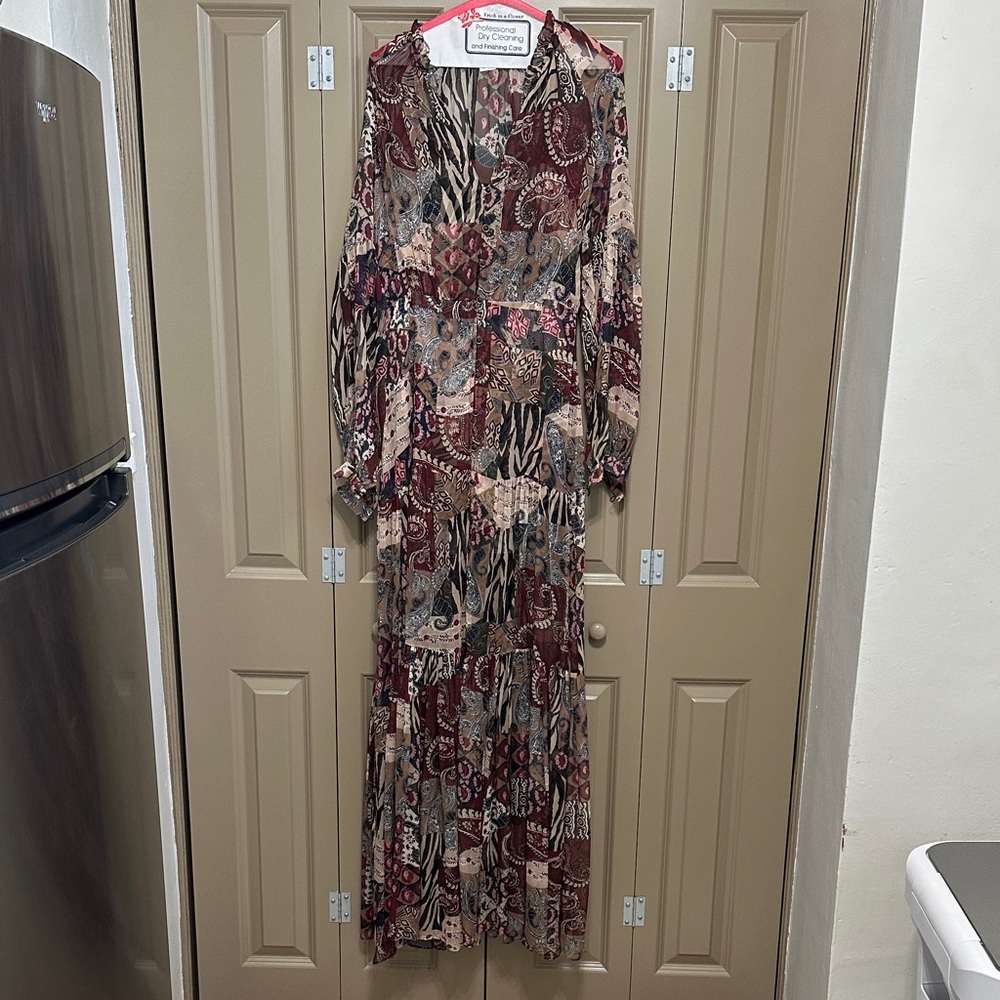 Veronica Beard Patchwork Print Mazi Shirtdress- size 8